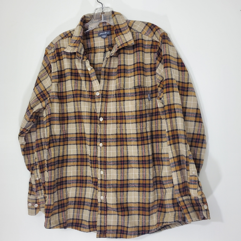 Eddie Bauer Plaid Shirt, Size Large